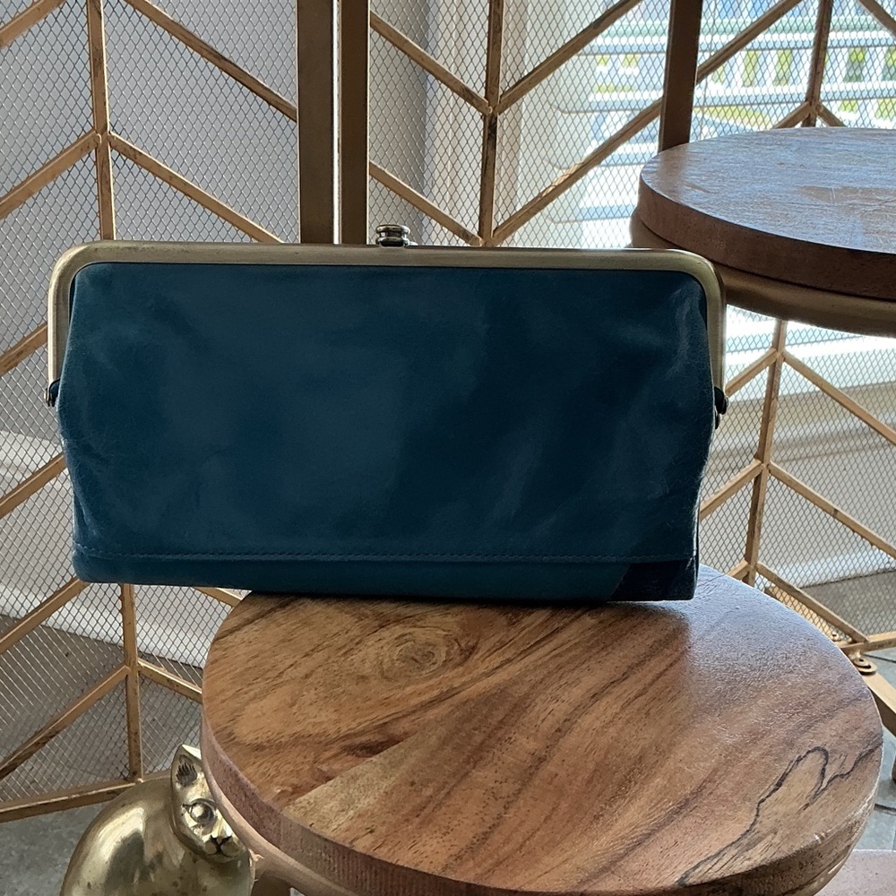 Hobo brand Leather Blue Patchwork Clutch - Picture 2 of 5